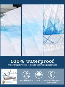 1 pezzo Coprimaterasso trapuntato 100% impermeabile, ipoallergenico, morbido e confortevole, adatto per camera da letto, dormitorio, hotel, senza vinile, misura matrimoniale - per dormitorio universitario, nuova casa - Bianco - Visualizzare 7