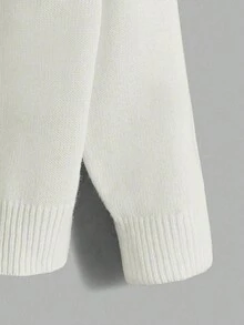 字母印花毛衣 - 白色 - 查看 4