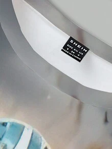 SHEIN LUNE 女士字符印花圓領短袖t恤