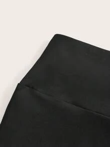 SHEIN EZwear 女款短褲打底褲 - 黑色 - 查看 5