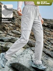 In My Nature 女款純色戶外工裝褲 - 淺灰色 - 查看 1