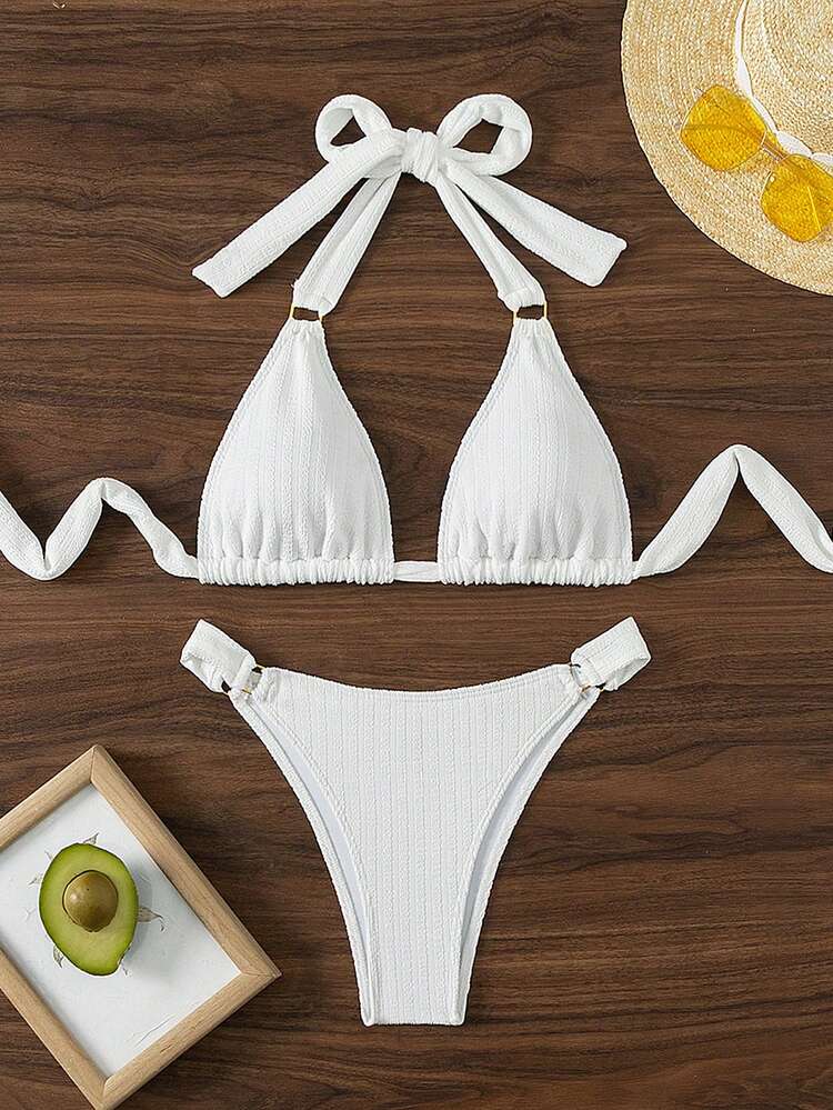Women's Solid Color Bikini Set Summer Beach