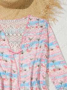 Tween Girls' Palm Tree Print Kimono Cardigan