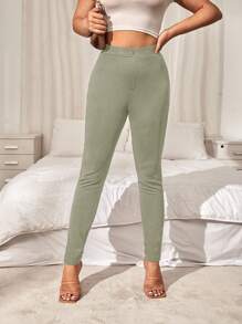 EURMUSE Pantalones Ajustados De Color Sólido Para Mujeres - Albaricoque - Ver 3