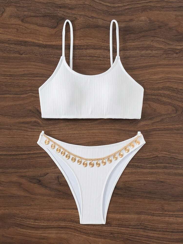 Ladies' Plain Bikini Set (Accessories Random) Music Festival Summer Beach