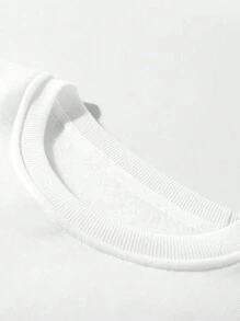 Manfinity Hypemode 鬆身男士浪花和字母紋圓領運動衫 - 白色 - 查看 4