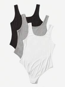 Flirla 3入組單色連身衣,適用於大碼女性 - 彩色 - 查看 2