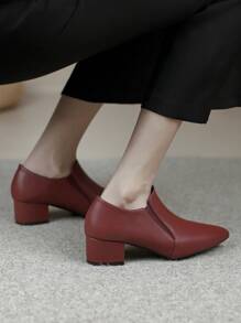 Women's Pointed Toe High Heel Pumps, Casual Work Shoes With Thick Heel, Spring Autumn New