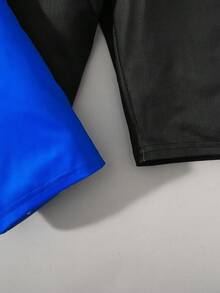 SHEIN 3pcs/Set Tween Boy Snug Fit Car & Letter Printed Crewneck Short Sleeve T-Shirt, Solid Color Shorts And Home Clothes Set - Multicolor - View 5