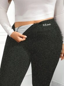 SHEIN LUNE Hơn Đồ họa Chữ cái Xà cạp - Màu xám đen - Xem 1