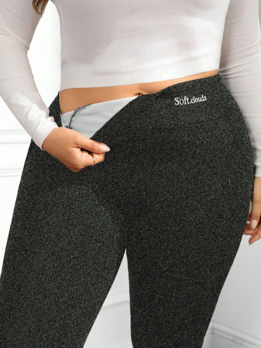 SHEIN LUNE Hơn Đồ họa Chữ cái Xà cạp - Màu xám đen - Xem 1