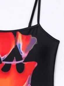 SHEIN Swim Đồ bơi một mảnh nhuộm loang màu dành cho nữ Lễ hội âm nhạc mùa hè - Nhiều màu - Xem 7