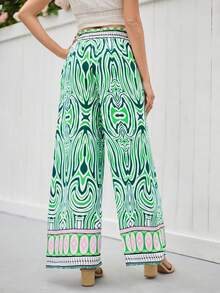 GENKIRA 女式印花全腰帶牛仔褲 - 彩色 - 查看 2