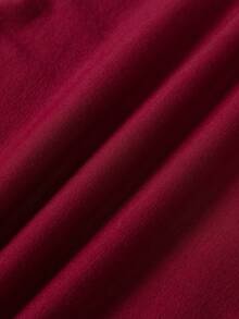 SHEIN LUNE 女士心形圖案印花t恤 - 紅木色 - 查看 3