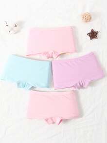 4pcs/Set Girls' Printed Boxer Briefs For Toddler Girls - Multicolor - View 2