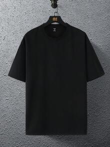 Manfinity EMRG 男士熱手印花寬鬆 T 卹 - 黑色 - 查看 5