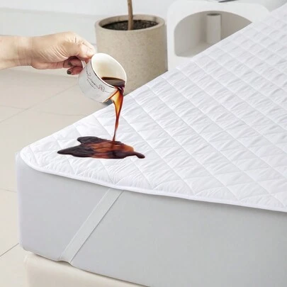 1 tấm bảo vệ nệm chần bông chống thấm nước 100%, không gây dị ứng, mềm mại và thoải mái, thích hợp cho phòng ngủ, ký túc xá, khách sạn, không có vinyl, kích thước đầy đủ - ký túc xá đại học, nhà mới