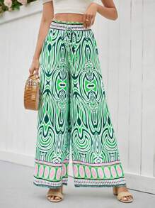 GENKIRA 女式印花全腰帶牛仔褲 - 彩色 - 查看 1