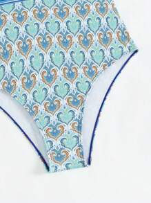 Swim Lushoire Của phụ nữ Đồ bơi một mảnh Với Sâu Đường viền cổ chữ V Và Viền Ruffle Lễ hội hóa trang - Nhiều màu - Xem 5