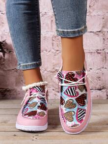 Màu hồng Đúng mốt Hình trái tim Của phụ nữ Giải trí Giày dép - Hồng - Xem 5