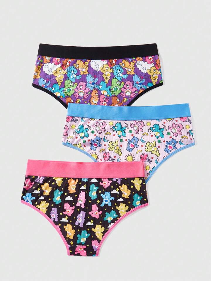 ROMWE X Care Bears Piezas Conjunto De Ropa Interior Estampada Y Colorida  Para Niños