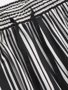 FRIFUL Women's Striped Pants - Black and White - View 7