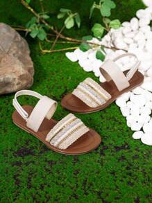 New Arrival Girls' Minimalist Style Outdoor Anti-Slip Soft Bottom Casual Sandals - Apricot - View 4