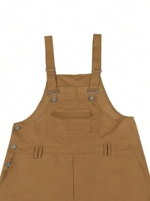 Manfinity Hypemode Loose-Fit Men's Vintage Flap Front Overalls - Brown - View 5