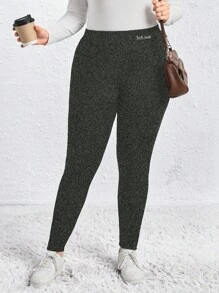 SHEIN LUNE Hơn Đồ họa Chữ cái Xà cạp - Màu xám đen - Xem 4
