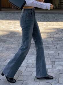 DAZY 女士水洗喇叭牛仔裤