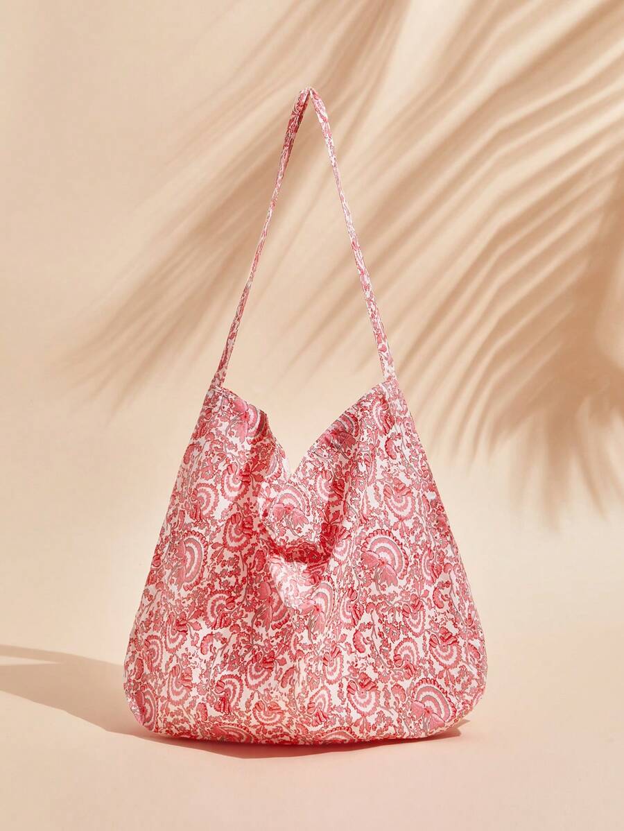 SHEIN VCAY Ladies' Fashionable Pink Handbag - Pink - View 1