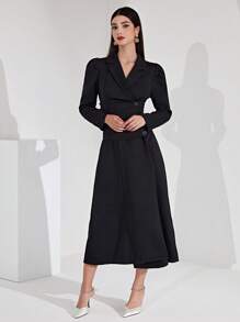 Modelyn Vestido largo de mujer con mangas abullonadas, vestidos de noche largos