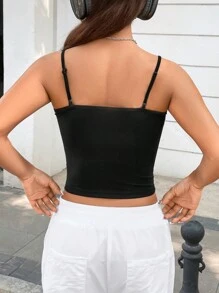 SHEIN EZwear 女式黑色星星铆钉吊带背心 - 黑色 - 查看 2