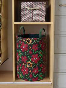 Umamao Estudio 時尚眼睛與花印花大容量可摺疊收納籃 - 彩色 - 查看 5