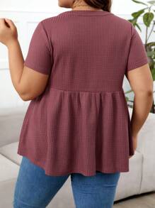 SHEIN Pregnant Women'S Plus Size V-Neck Short Sleeve T-Shirt For Maternity