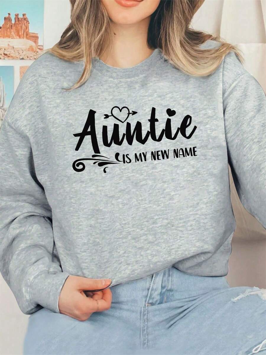 Calvaya 大尺碼字母印花圓領長袖運動衫 - 淺灰色 - 查看 1