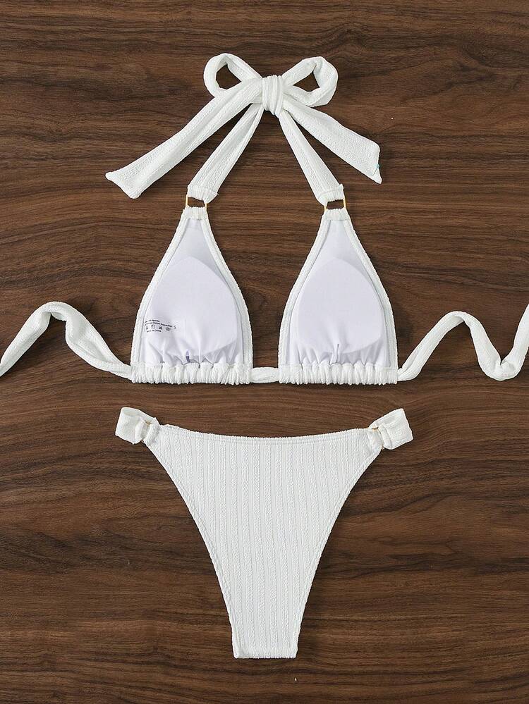 Women's Solid Color Bikini Set Summer Beach