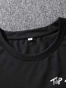 Manfinity EMRG 男士卡通印花短袖t恤 - 黑色 - 查看 6