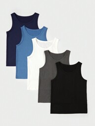 SHEIN Young Boy 5 Pieces Multicolor Vest Underwear Set For All Seasons