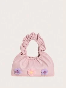 ROMWE Fairycore Women's Fashion Handbag With Flower Decoration - Pink - View 1