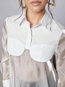 Hauture Women'S Mesh Insert Shirt - White - View 6