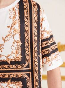 少年男款寬鬆數字印花t卹,適合日常休閒穿著 - 白色 - 查看 9