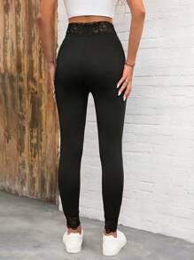 SHEIN LUNE Ren Nối Xà cạp - màu đen - Xem 2