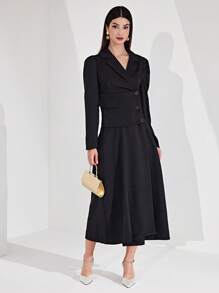 Modelyn Vestido largo de mujer con mangas abullonadas, vestidos de noche largos