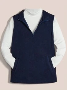 SHEIN LUNE Chaleco De Chaqueta De Mujer De Color Sólido - Multicolor - Ver 5