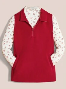 SHEIN LUNE Chaleco De Chaqueta De Mujer De Color Sólido - Multicolor - Ver 13