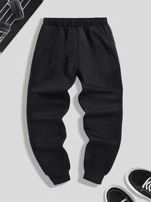 Con trai Đàn hồi Dây thắt lưng Quần thể thao Với In thư - màu đen - Xem 2