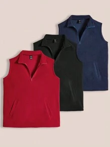 SHEIN LUNE Chaleco De Chaqueta De Mujer De Color Sólido - Multicolor - Ver 3