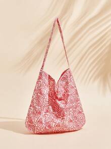 SHEIN VCAY Ladies' Fashionable Pink Handbag - Pink - View 2