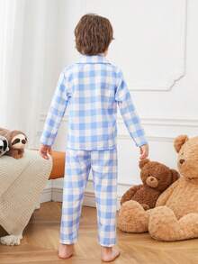 Toddler Boys' Plaid Pajamas Set - Blue - View 2